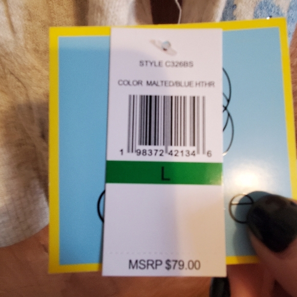 CECE TURTLENECK HEATHERED. LARGE. NWT. SNOWFLAKES - Picture 5 of 9